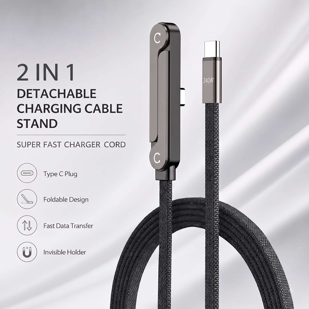 240W Type-C Fast Charging Cable | 2-in-1 Invisible Foldable Phone Stand | Ekatra Mall EkatraMall