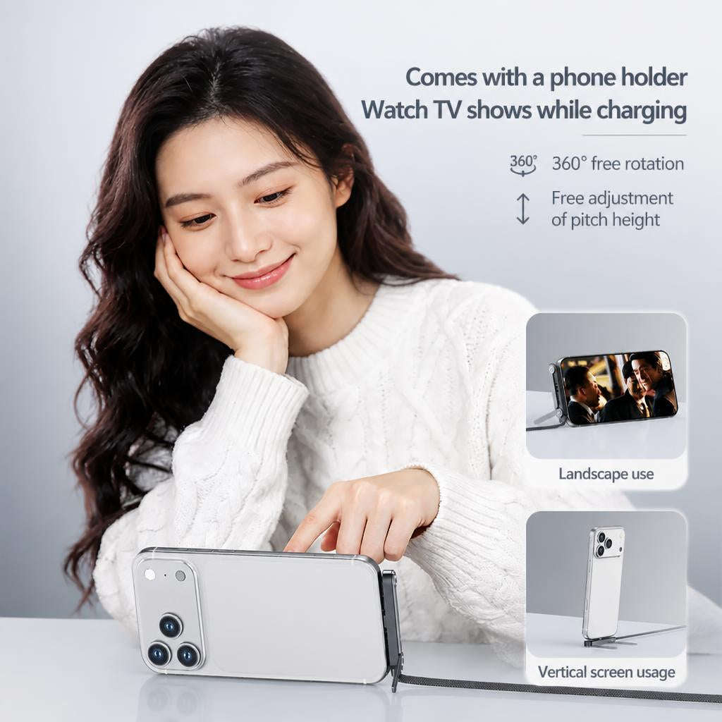 240W Type-C Fast Charging Cable | 2-in-1 Invisible Foldable Phone Stand | Ekatra Mall EkatraMall