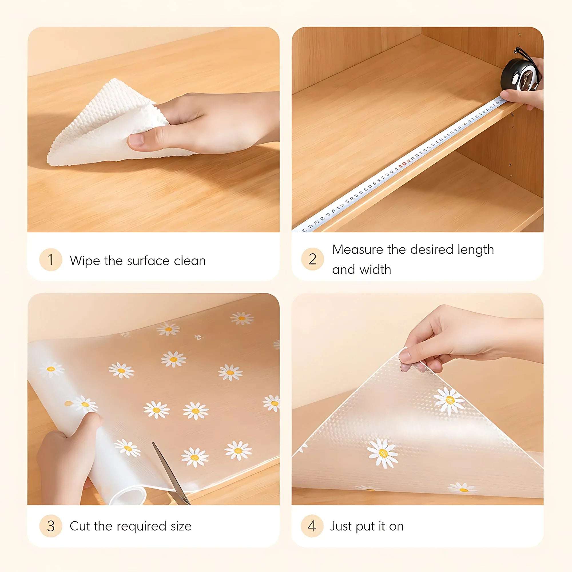 Multipurpose Washable Shelf Liner Mat | Anti-Slip Drawer & Fridge Mat | Ekatra Mall (45L x 300W cm) GharChoice