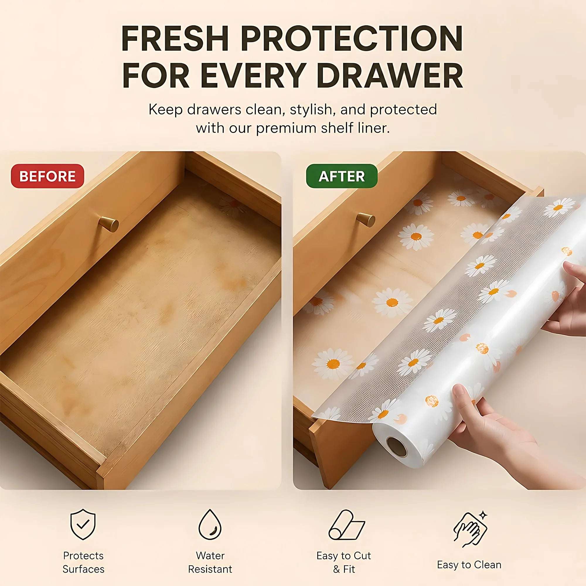 Multipurpose Washable Shelf Liner Mat | Anti-Slip Drawer & Fridge Mat | Ekatra Mall (45L x 300W cm) GharChoice