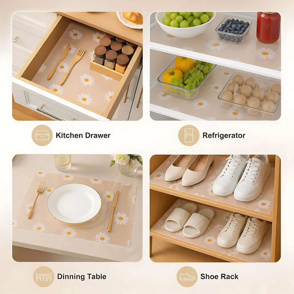 Multipurpose Washable Shelf Liner Mat | Anti-Slip Drawer & Fridge Mat | Ekatra Mall (45L x 300W cm) GharChoice
