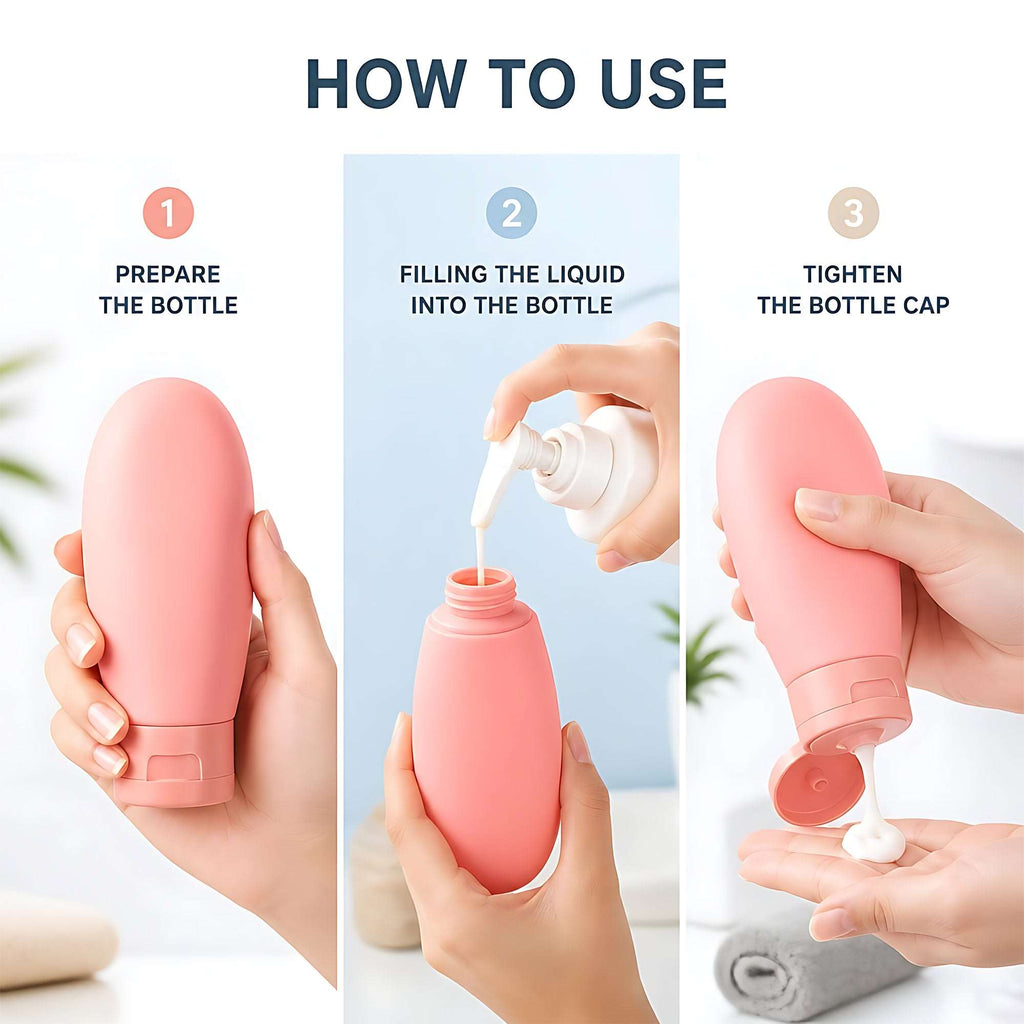 3 Pcs Travel Bottle Set | Leakproof Refillable Toiletry Containers | Ekatra Mall GharChoice