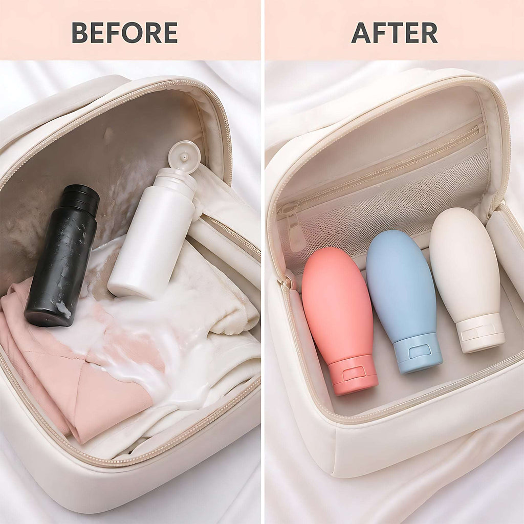 3 Pcs Travel Bottle Set | Leakproof Refillable Toiletry Containers | Ekatra Mall GharChoice
