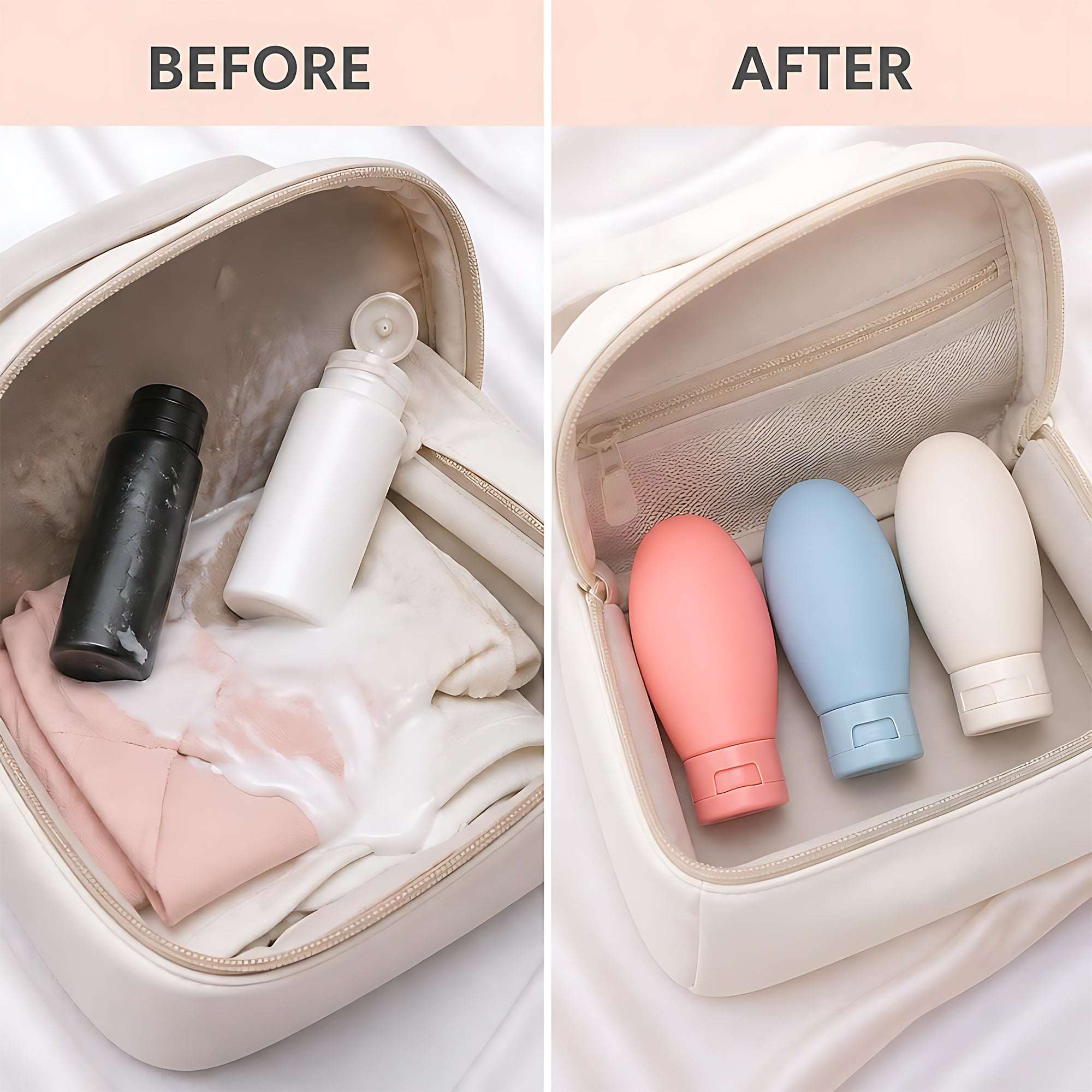 3 Pcs Travel Bottle Set | Leakproof Refillable Toiletry Containers | Ekatra Mall GharChoice