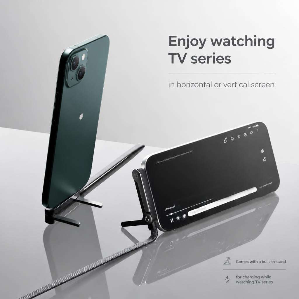 240W Type-C Fast Charging Cable | 2-in-1 Invisible Foldable Phone Stand [1.5 mtr] | Ekatra Mall EkatraMall